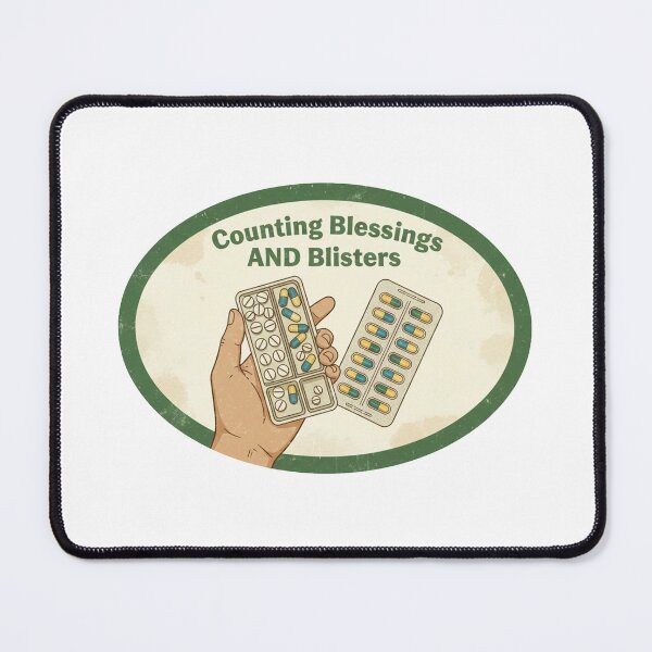 Item preview, Counting Blessings and Blisters - Funny Hiking Pills Medication Humor Gift designed and sold by Greemo03.