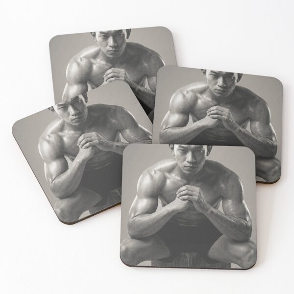 Item preview, Naked Muscular Male Seated on a Wood Block designed and sold by Atlas Kai.