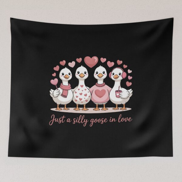Item preview, Silly Goose in Love Cute Valentine Geese Hearts  designed and sold by faridman.