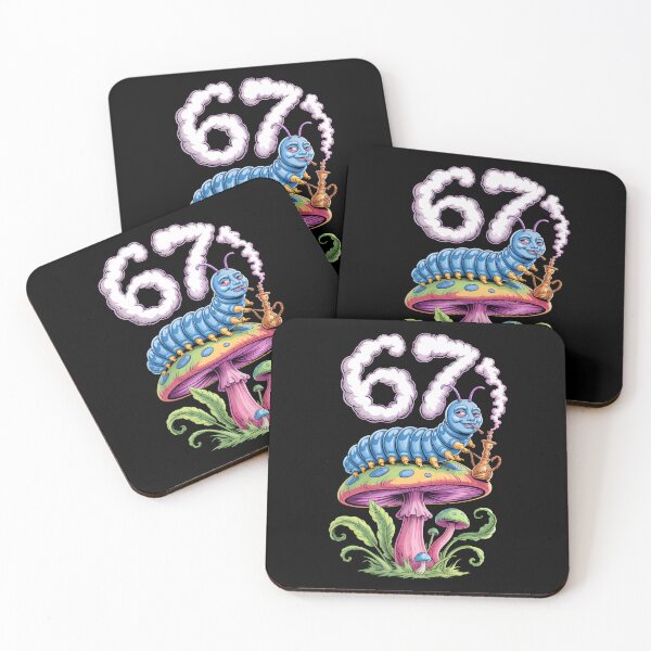 Item preview, Funny Caterpillar 67 – Psychedelic Birthday Number Art designed and sold by SoftStyleStudio ⭐⭐⭐.