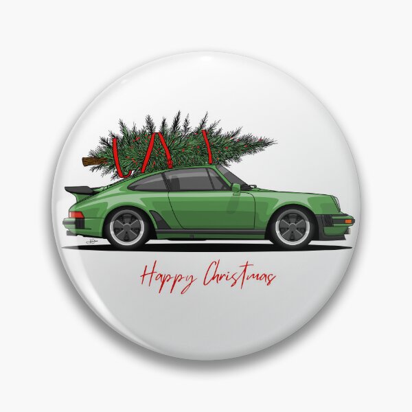 Item preview, Happy Christmas Green 911 turbo Illustration designed and sold by blackdogshop.