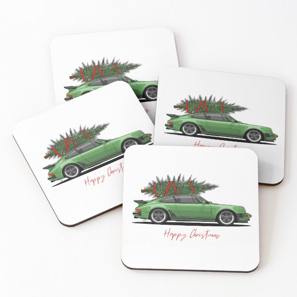 Item preview, Happy Christmas Green 911 turbo Illustration designed and sold by blackdogshop.