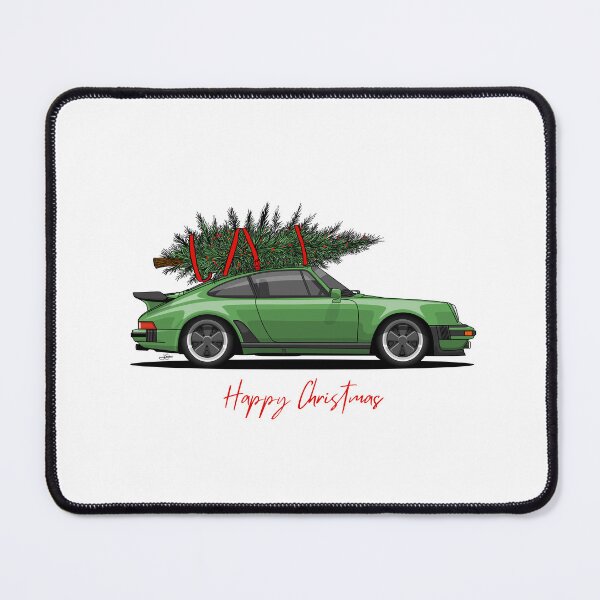 Item preview, Happy Christmas Green 911 turbo Illustration designed and sold by blackdogshop.