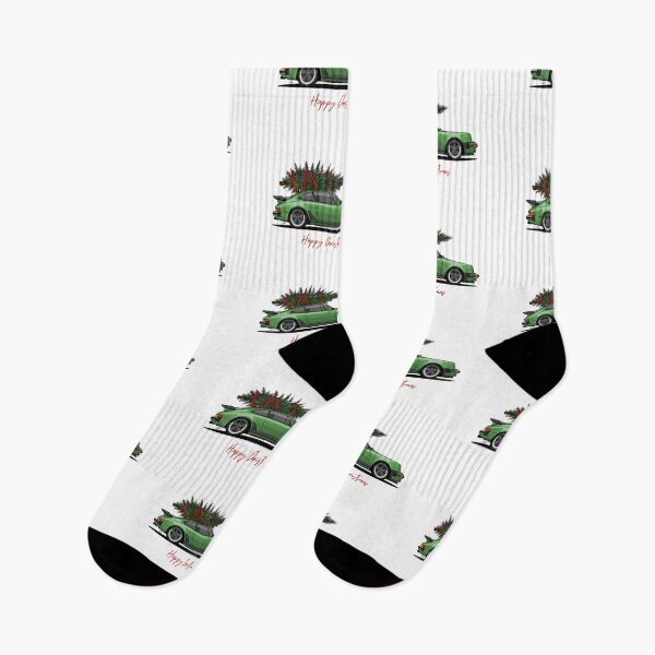 Item preview, Happy Christmas Green 911 turbo Illustration designed and sold by blackdogshop.
