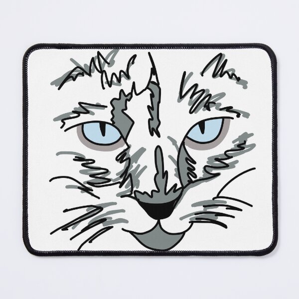 Item preview, Here Kitty Kitty. Blue-eyed white cat face designed and sold by CareyO.