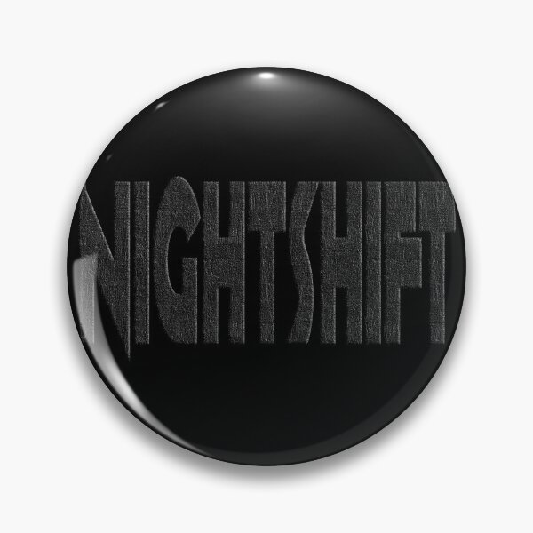 Item preview, NIGHT SHIFT Dark Concrete Typography – Black Industrial Grunge Text Design designed and sold by KatBeeTee.