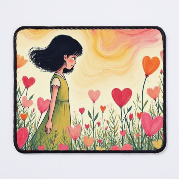 Item preview, Girl in Heart Garden Retro Anime Style designed and sold by JonelleTshirts.