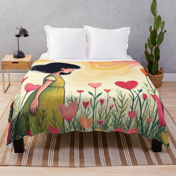 Item preview, Girl in Heart Garden Retro Anime Style designed and sold by JonelleTshirts.