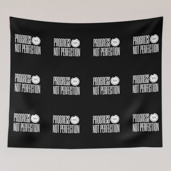 Item preview, Progress Not Perfection (92%) — Bold Minimalist Typography designed and sold by VizoArt-Studio.