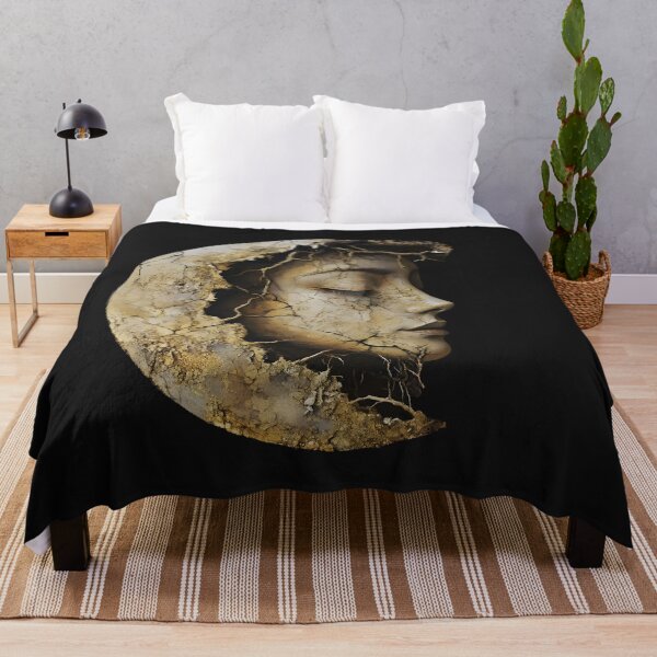 Item preview, Surreal Female Face in Cracked Moon designed and sold by SuperNerdStore.
