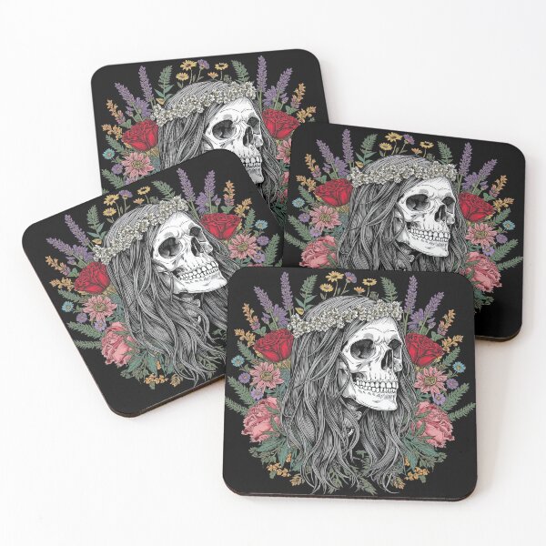 Item preview, Slavic Lady Midday Floral Skull Folklore Art designed and sold by Bone & Blade.