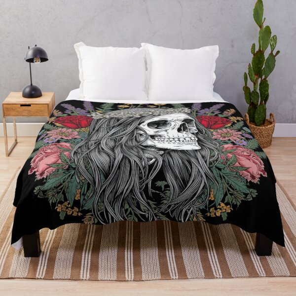 Item preview, Slavic Lady Midday Floral Skull Folklore Art designed and sold by Bone & Blade.