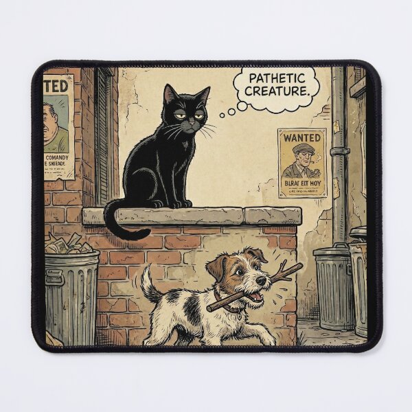 Item preview, Ironic humor between cat and dog designed and sold by  ARTILOGÍA.