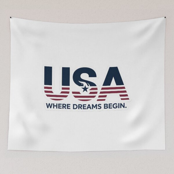 Item preview, USA – Where Legends Begin | Patriotic Inspirational Quote designed and sold by TextMood.
