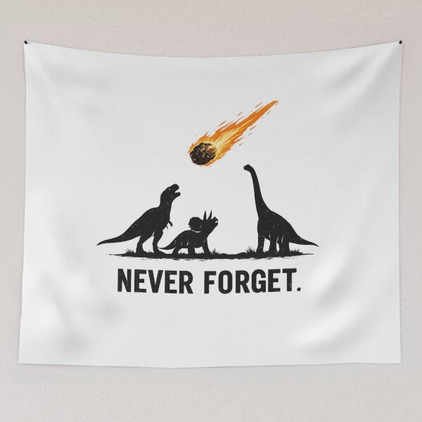 Item preview, Never Forget – Dinosaurs & Asteroid Minimalist Design designed and sold by PRfoxy.