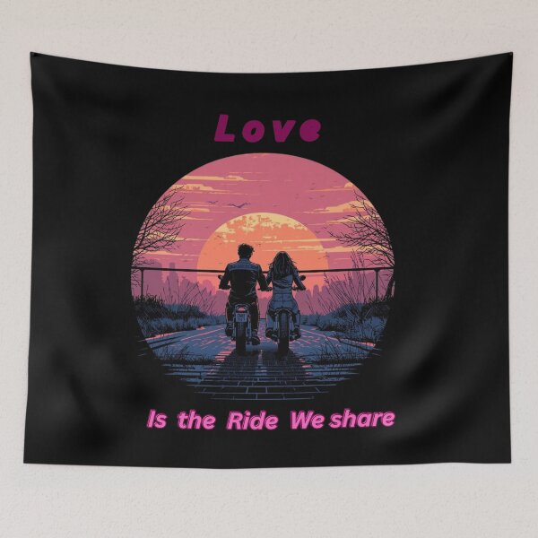 Item preview, “Love Is the Ride We Share”- Valentine’s Motorcyclist graphic  designed and sold by YourTrendyTees.