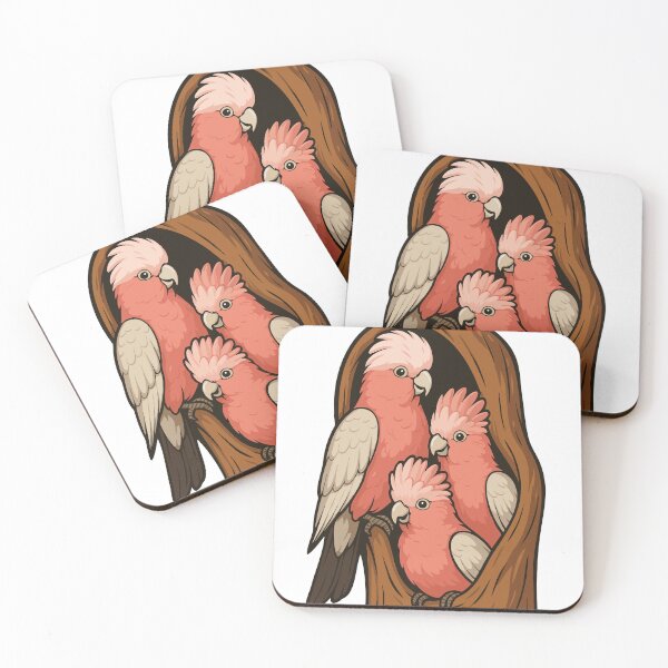 Item preview, Galah Family in Tree Hollow – Australian Wildlife Nature Illustration designed and sold by Aritxa.