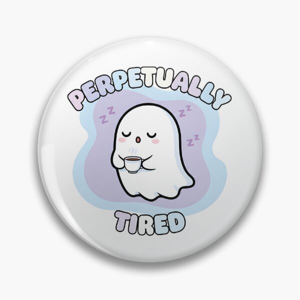 Item preview, Perpetually Tired Ghost Drinking Coffee - Funny Cute Exhausted Sleep Deprived Art designed and sold by Greemo03.