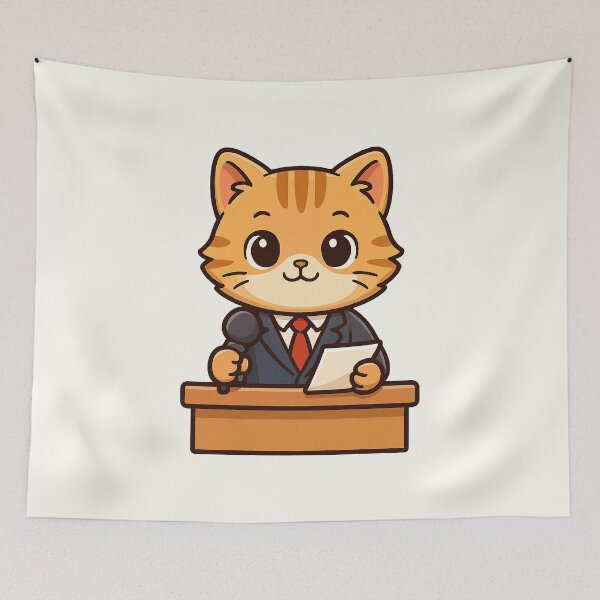 Item preview, Cute News Reporter Cat designed and sold by HoopeStylee.