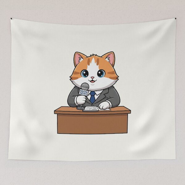 Item preview, Cat News Anchor designed and sold by HoopeStylee.