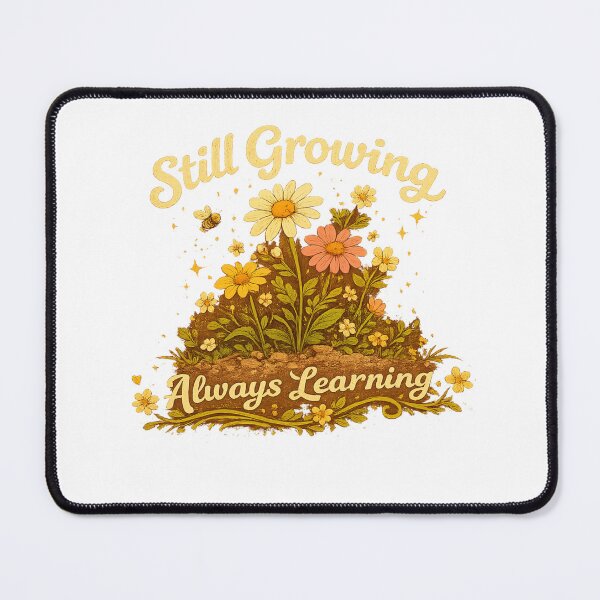 Item preview, Still Growing, Always Learning – Floral Cottagecore Motivational Art designed and sold by MKCREAS.