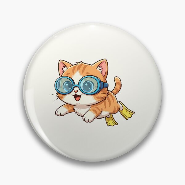 Item preview, Swimming Cat Illustration designed and sold by HoopeStylee.