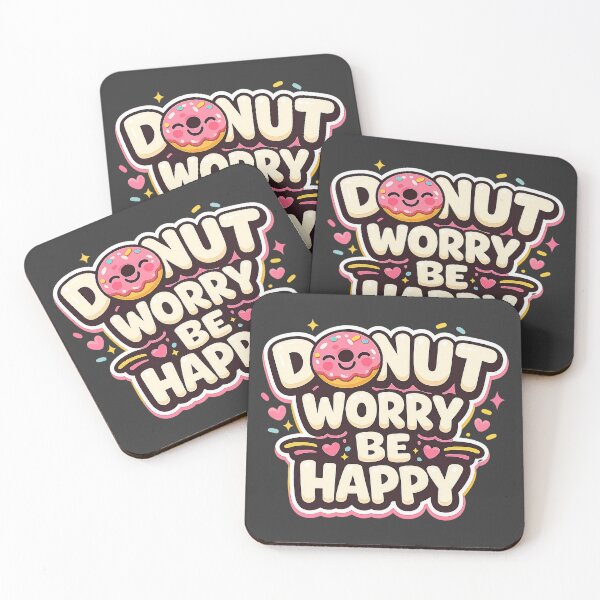 Item preview, Cute Donuts Illustration – Donut Worry Be Happy designed and sold by Irysek.