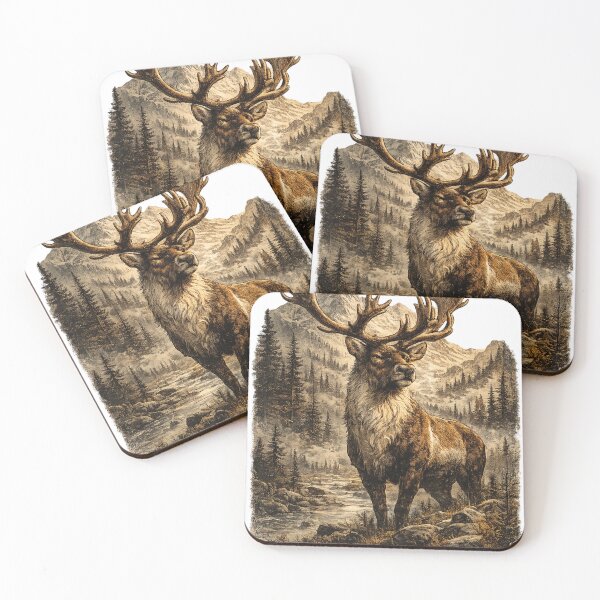 Item preview, Majestic Caribou – Vintage Wildlife Illustration designed and sold by scarben.