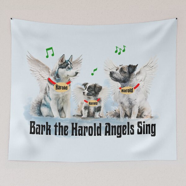 Item preview, Bark the Harold Angels Sing Funny Christmas Dog designed and sold by Sachie's Studio.
