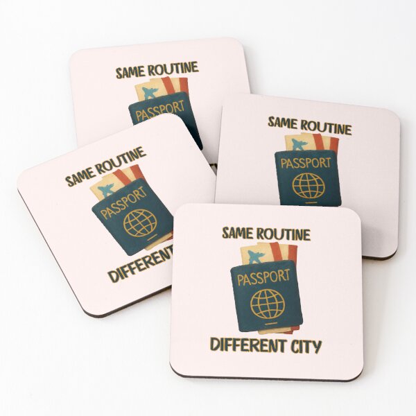 Item preview, Same Routine Different City Travel Quote designed and sold by Inkworksbyshery.