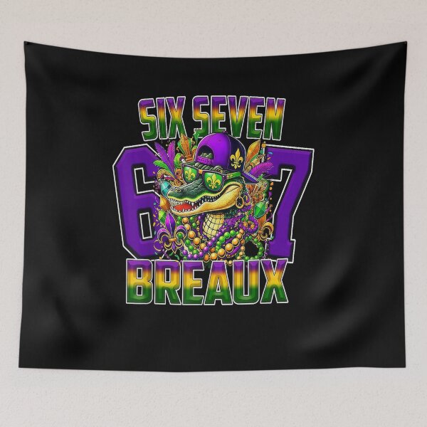 Item preview, Funny Six Seven 6 7 Meme Mardi Gras Alligator Mardigator designed and sold by BASKF.