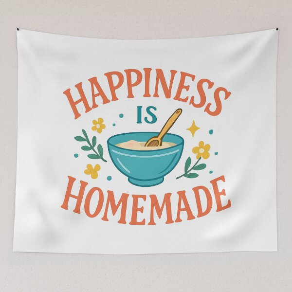 Item preview, Wholesome Happiness Is Homemade Kitchen Quote. designed and sold by The-T-In-Retro.