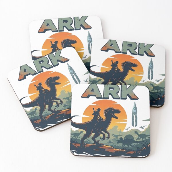 Item preview, Ark Survival: Raptor Rider & Obelisk Sunset - Gamer Dinosaur Art designed and sold by Tamer ⭐⭐⭐⭐⭐.
