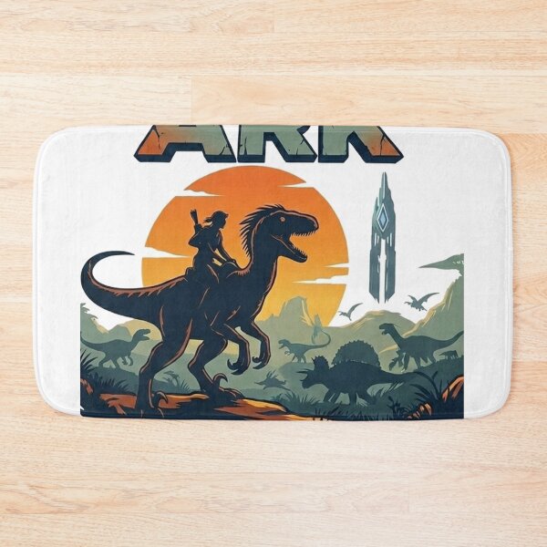 Item preview, Ark Survival: Raptor Rider & Obelisk Sunset - Gamer Dinosaur Art designed and sold by Tamer ⭐⭐⭐⭐⭐.