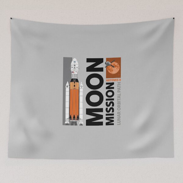 Item preview, Artemis II Moon Mission SLS Rocket Infographic Space Art designed and sold by KiwiRider.