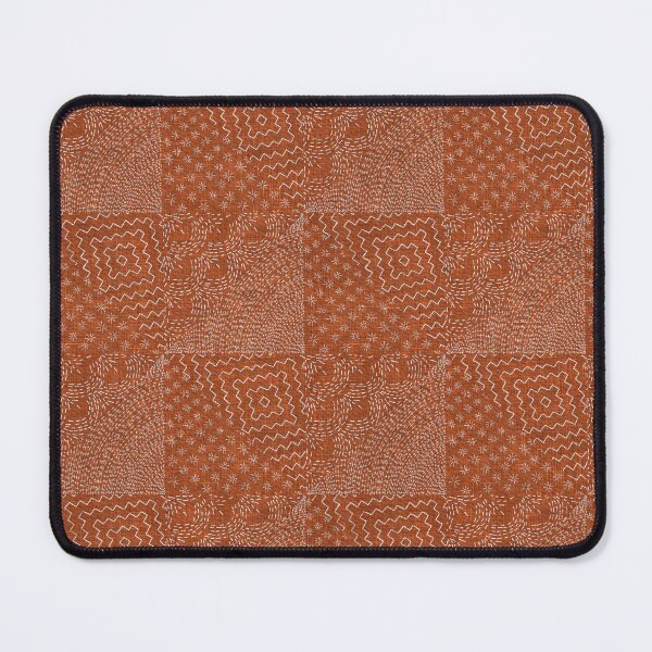 Item preview, Terracotta Brick Stitch Japanese Visible Mended Fabric Print designed and sold by LoveAlways-AEP.