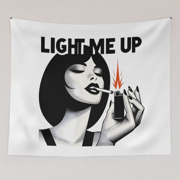 Item preview, Seductive Retro Woman with Lighter and Cigarette Art. designed and sold by Spark2Seduction.
