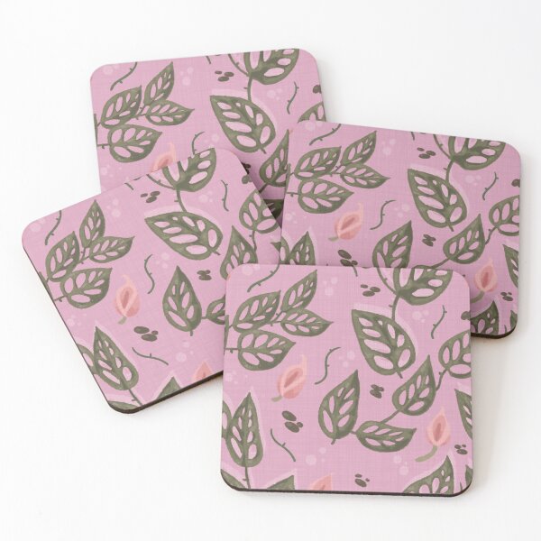Item preview, Pink Monstera adansonii wallpaper  designed and sold by Nicofiish.