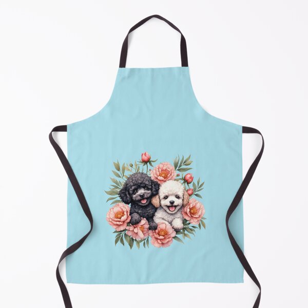 Item preview, Poodle puppies among peony flowers. designed and sold by Natalia-Vlad.