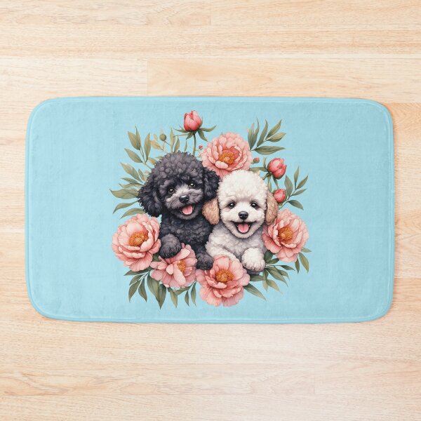 Item preview, Poodle puppies among peony flowers. designed and sold by Natalia-Vlad.