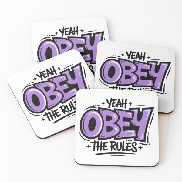 Item preview, Yeah Obey the Rules – Bold Funny Typography Design designed and sold by MeowLoka ⭐⭐⭐⭐.