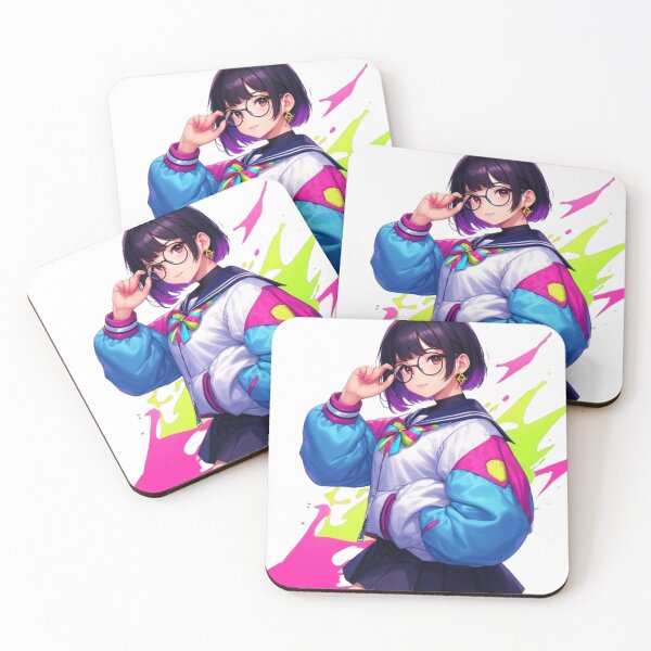 Item preview, Anime Girl Techwear Aesthetic - Colorful Ink Splatter Art designed and sold by Jimakmo.