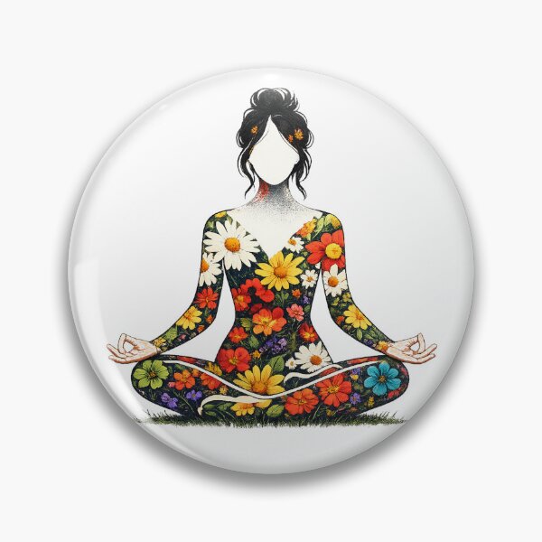 Item preview, Floral Meditation Silhouette Yoga designed and sold by TerryInkDesigns.