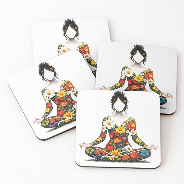 Item preview, Floral Meditation Silhouette Yoga designed and sold by TerryInkDesigns.