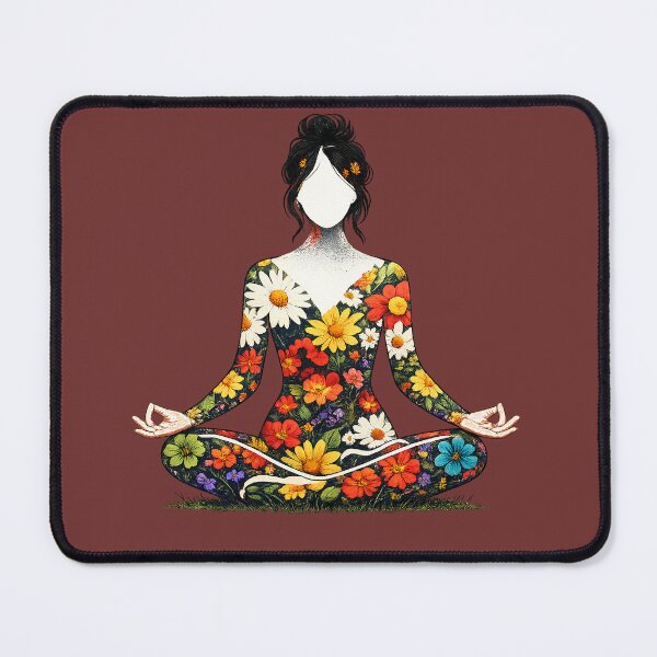 Item preview, Floral Meditation Silhouette Yoga designed and sold by TerryInkDesigns.