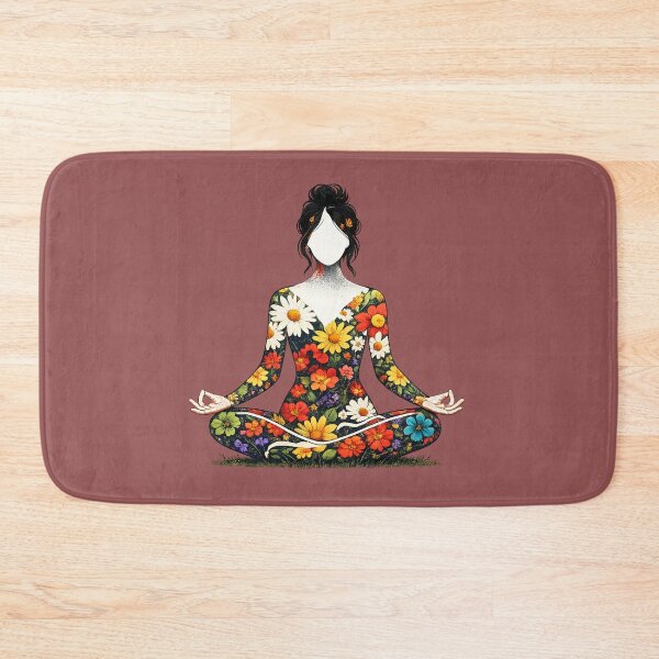 Item preview, Floral Meditation Silhouette Yoga designed and sold by TerryInkDesigns.