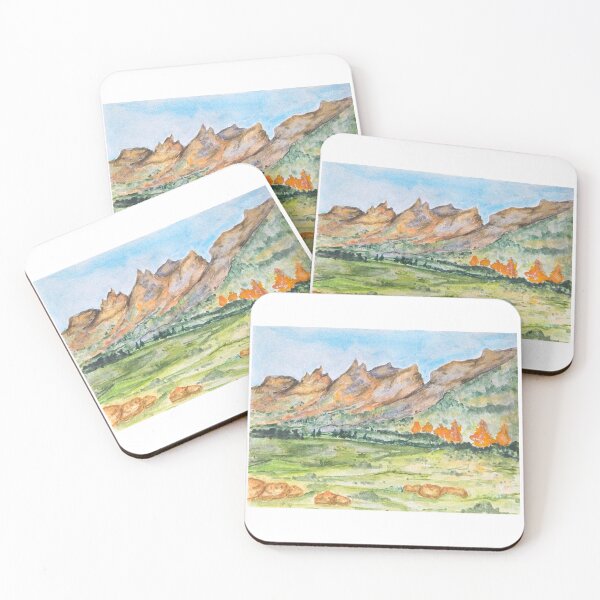 Item preview, Fall Mountain Landscape, Watercolor Painting designed and sold by SqueakySketches.