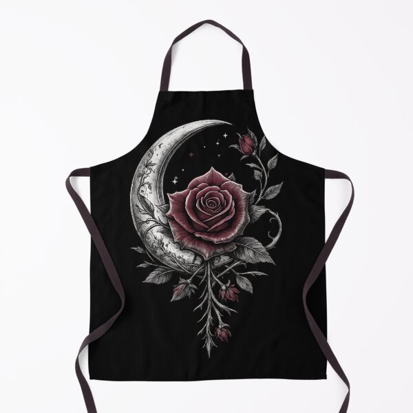Item preview, Gothic Rose Crescent Moon Dark Floral Art designed and sold by MasCorner.