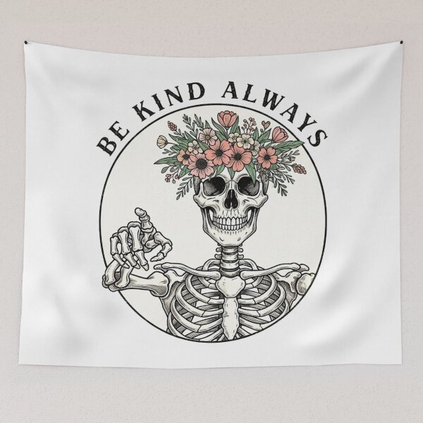 Item preview, Be Kind Always – Vintage Skeleton Floral Art designed and sold by Pollock.