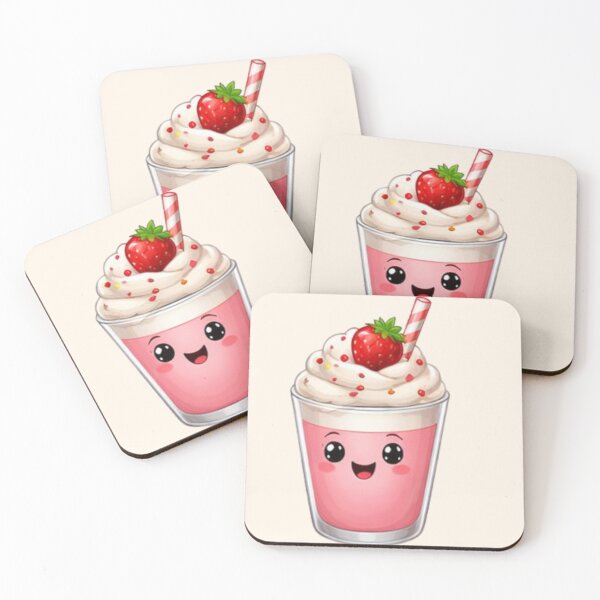 Item preview, Cute Kawaii Strawberry Milkshake designed and sold by MeghannsMinimalMeals.